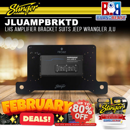 Stinger JLUAMPBRKTD LHS Amplifier Bracket Suits Jeep Wrangler JLU