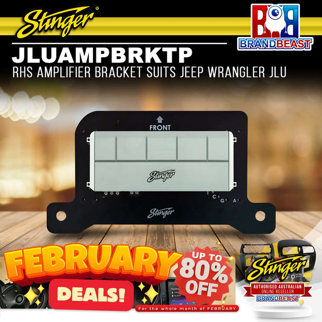 Stinger JLUAMPBRKTP RHS Amplifier Bracket Suits Jeep Wrangler JLU