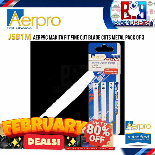 Aerpro JSB1M Makita Fit Fine Cut Blade Cut Metal Pack Of 3