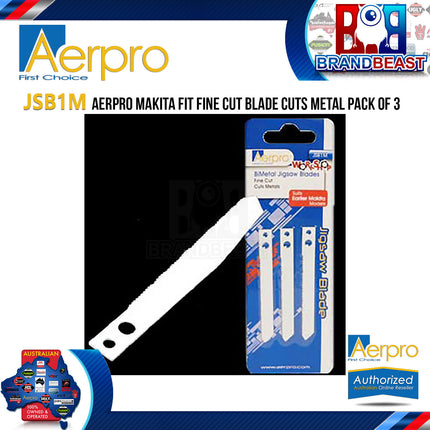 Aerpro JSB1M Makita Fit Fine Cut Blade Cut Metal Pack Of 3