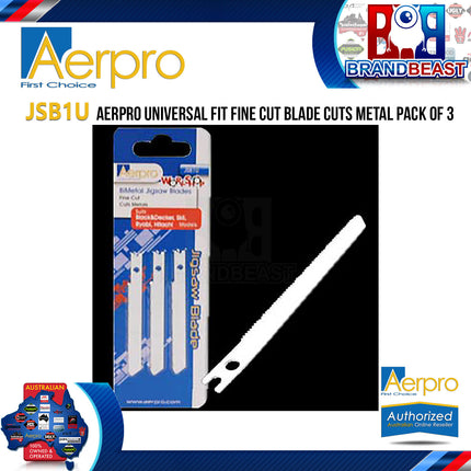 Aerpro JSB1U Universal Fit Fine Cut Blade Cuts Metal Pack Of 3