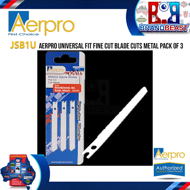 Aerpro JSB1U Universal Fit Fine Cut Blade Cuts Metal Pack Of 3
