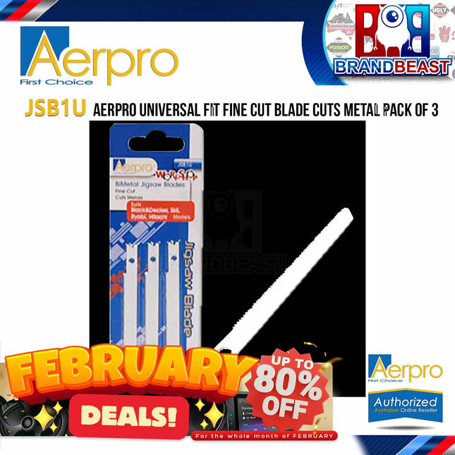 Aerpro JSB1U Universal Fit Fine Cut Blade Cuts Metal Pack Of 3