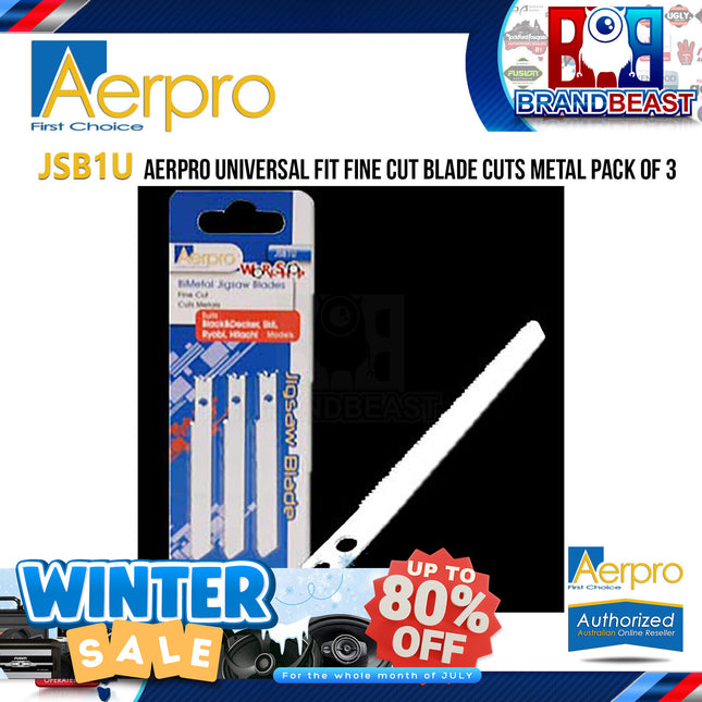 Aerpro JSB1U Universal Fit Fine Cut Blade Cuts Metal Pack Of 3