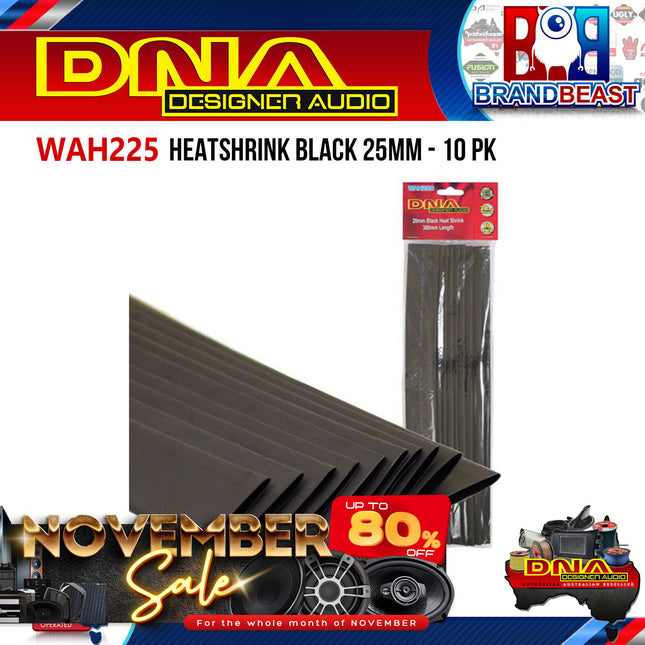 DNA WAH225 25mm Heatshrink Black - 10 Pieces