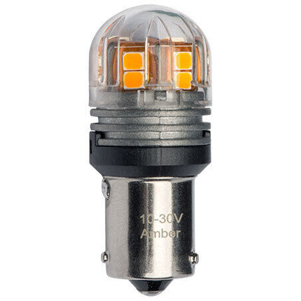 JW Speaker 990142 LED Bayonet Globe 12/24V 21W BAU15s Amber - 2 Pce