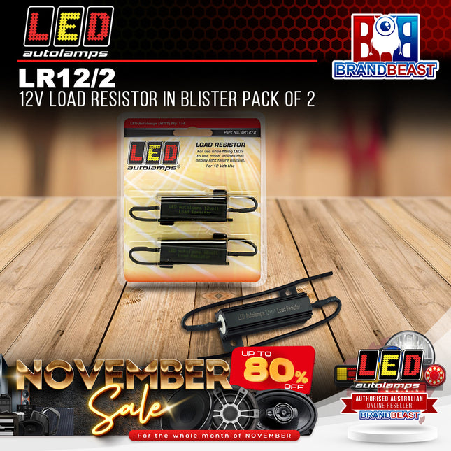 LED Autolamps LR12/2 12V Load Resistor In Blister Pack Of 2