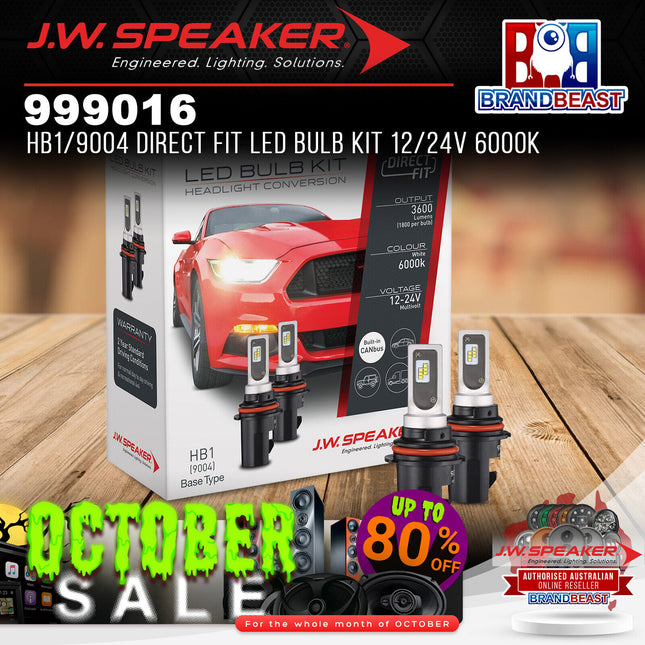 J.W. Speaker 999016 12/24V 6000K HB1/9004 DirectFit LED Bulb Kit