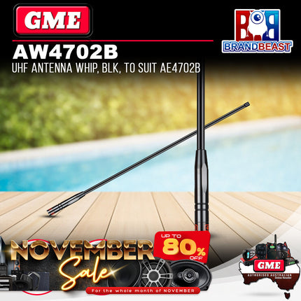 GME AW4702B 960mm Antenna Whip 6.6dbi Gain Black