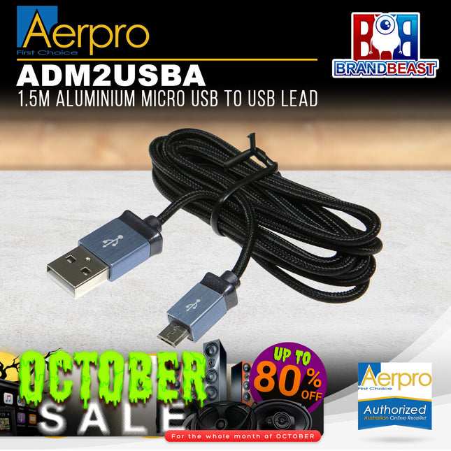 Aerpro ADM2USBA Aluminium Micro USB to USB Lead