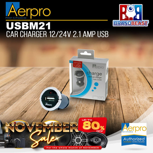 Aerpro USBM21 12/24v 2.1 Amp USB Car Charger