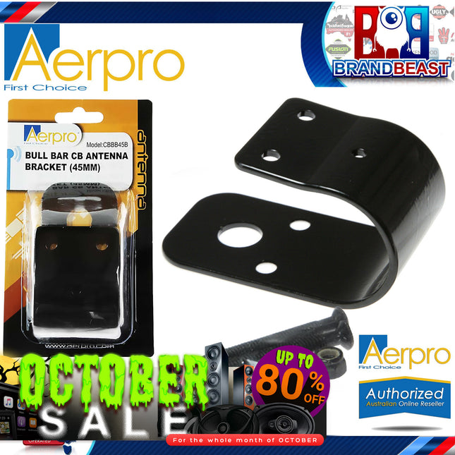 Aerpro CBBB45B 45mm Wrap-Around Bullbar Mount UHF Antenna Bracket - Black