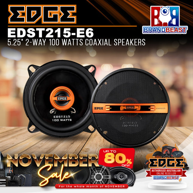 Edge EDST215-E6 5.25" 2-Way 100 Watts Coaxial Speakers