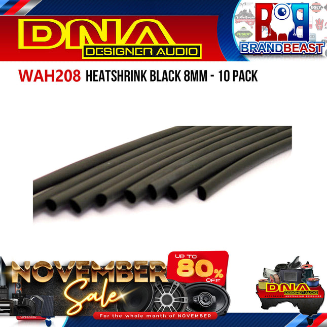 DNA WAH208 8mm Heatshrink Black - 10 Pieces