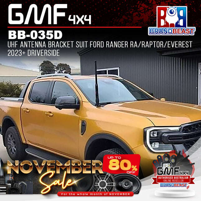 GMF4x4 BB-035D UHF Antenna Bracket For Ford Ranger RA/Raptor/Everest Driver Side