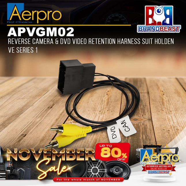 Aerpro APVGM02 Reverse Camera & Video Retention Harness Suit Holden VE Series 1
