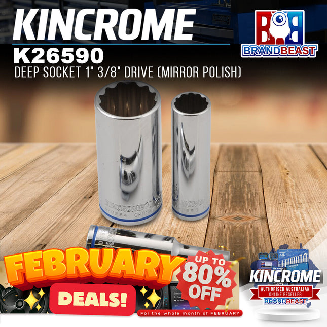 KINCROME K26590 Deep Socket 1&quot; 3/8&quot; Drive (Mirror Polish)