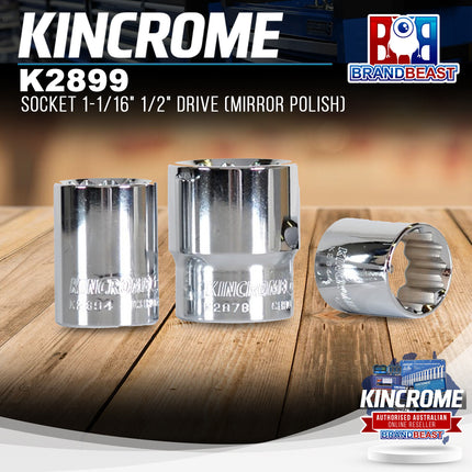 KINCROME K2899 Socket 1-1/16" 1/2" Drive (Mirror Polish)