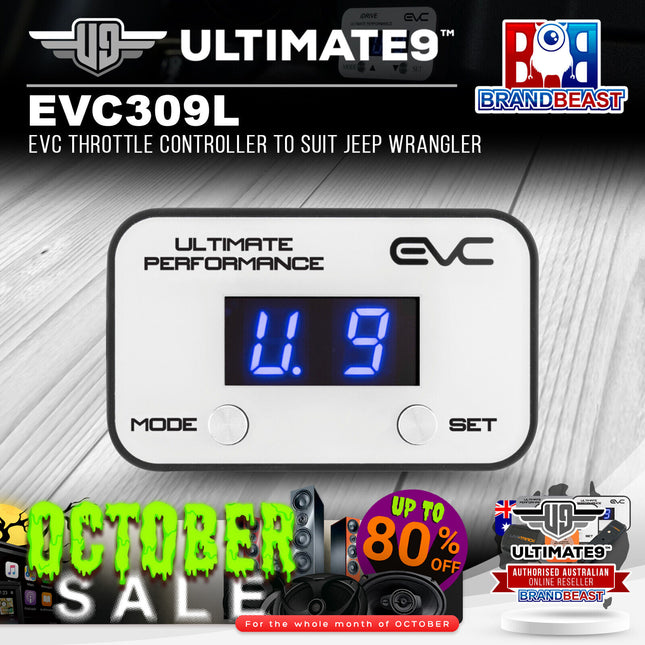 Ultimate9 EVC309L EVC Throttle Controller to Suit Jeep Wrangler