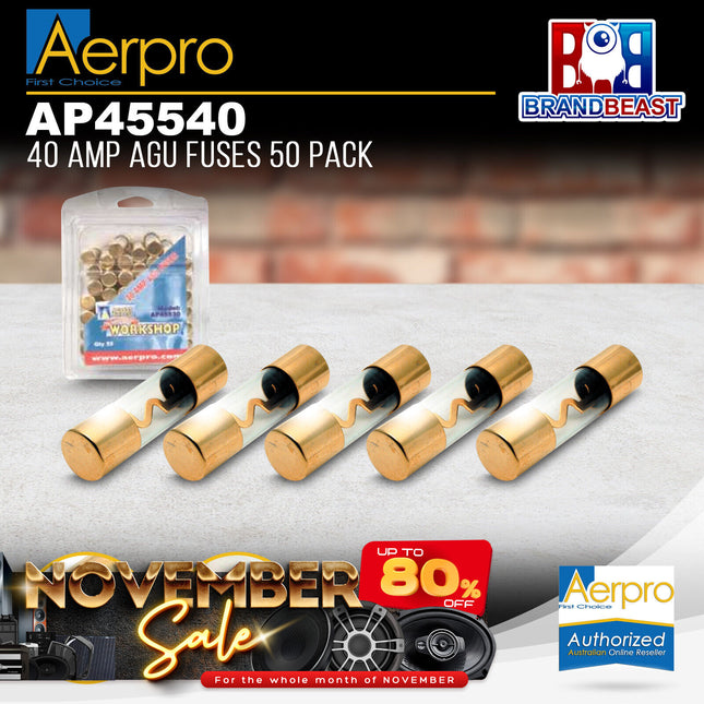 Aerpro AP45540 40 Amp AGU Fuses 50 Pcs