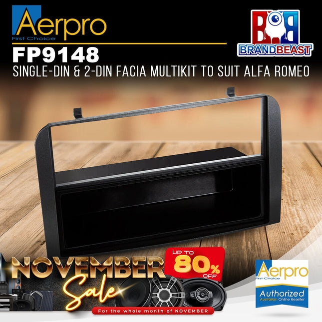 Aerpro FP9148 Single DIN/2-DIN Facia Kit to Suit Alfa Romeo 147/GT