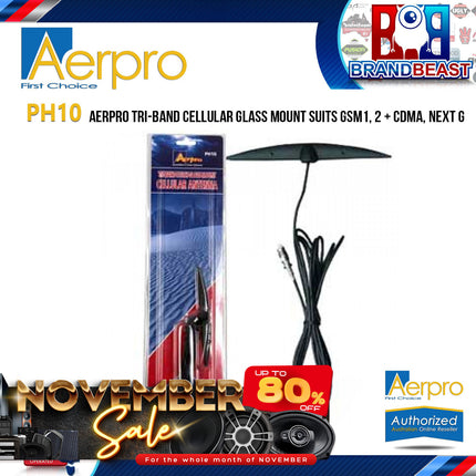 Aerpro PH10 Tri-Band Cellular Glass Mount Suits GSM1, 2 + CDMA, Next G