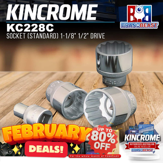 KINCROME KC228C Socket (Standard) 1-1/8&quot; 1/2&quot; Drive