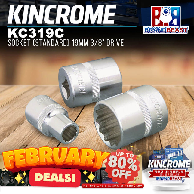 KINCROME KC319C Socket (Standard) 19mm 3/8&quot; Drive