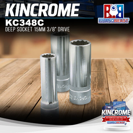 KINCROME KC348C Deep Socket 15mm 3/8" Drive