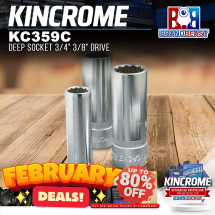 KINCROME KC359C Deep Socket 3/4&quot; 3/8&quot; Drive