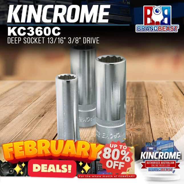 KINCROME KC360C Deep Socket 13/16&quot; 3/8&quot; Drive