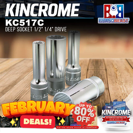 KINCROME KC517C Deep Socket 1/2&quot; 1/4&quot; Drive