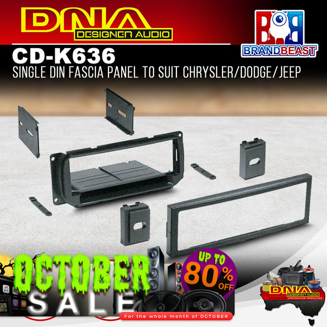 DNA CD-K636 Single DIN Fascia Panel to Suit Chrysler/Dodge/Jeep