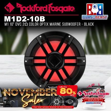 Rockford Fosgate M1D2-10B M1 10" DVC 2Œ© Color Optix Marine Subwoofer - Black