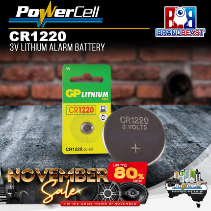PowerCell CR1220 3V 35mAh Lithium Coin Cell Battery