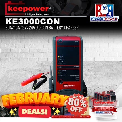 Keepower KE3000CON 30A/15A 12V/24V XL-con Battery Charger