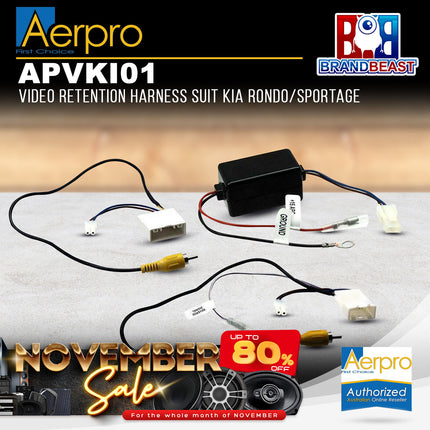 Aerpro APVKI01 Reverse Video Camera Retention Harness Suit Kia Various Vehicles