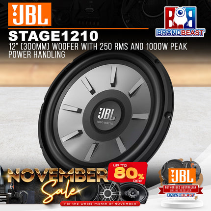 JBL STAGE 1210 12" 300mm Stage Series 1000W Component Subwoofer