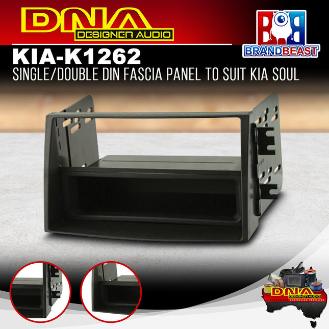 DNA KIA-K1262 Single/Double DIN Fascia Panel to Suit Kia Soul