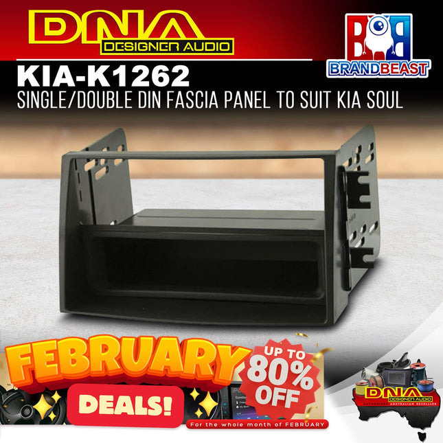 DNA KIA-K1262 Single/Double DIN Fascia Panel to Suit Kia Soul