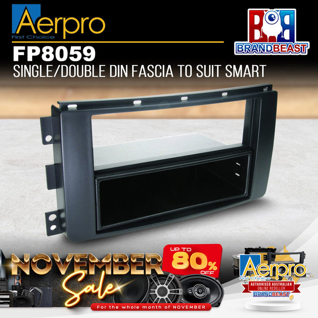 Aerpro FP8059 Black Single/Double DIN Facia Kit to Suit Smart