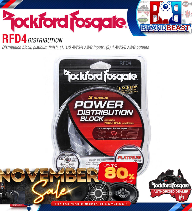 Rockford Fosgate RFD4 4 AWG Distribution Block