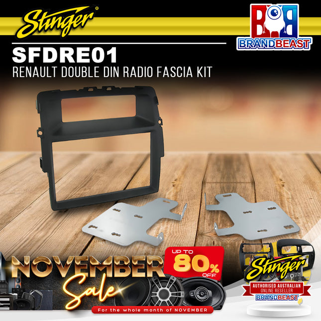 Stinger SFDRE01 Renault Double DIN Radio Fascia Kit