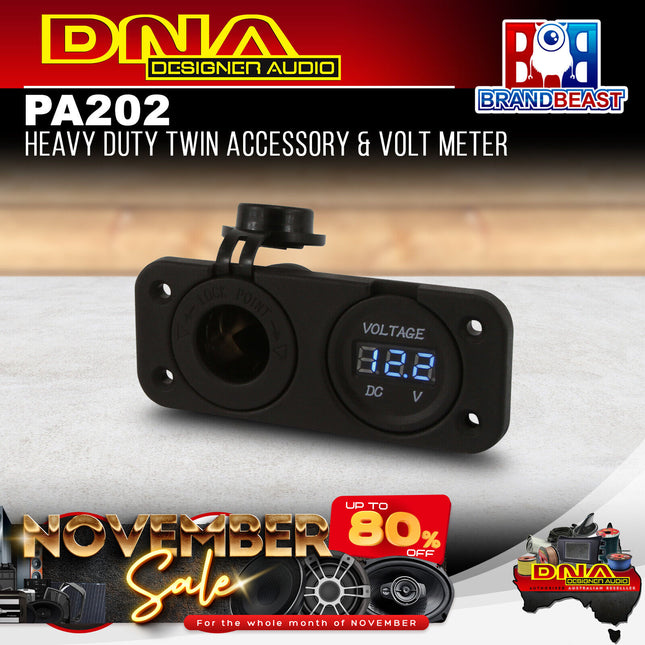 DNA PA202 Heavy Duty Twin Accessory & Volt Meter