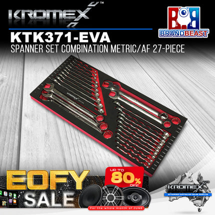 Kromex KTK371-EVA Spanner Set Combination Metric/AF 27-Piece
