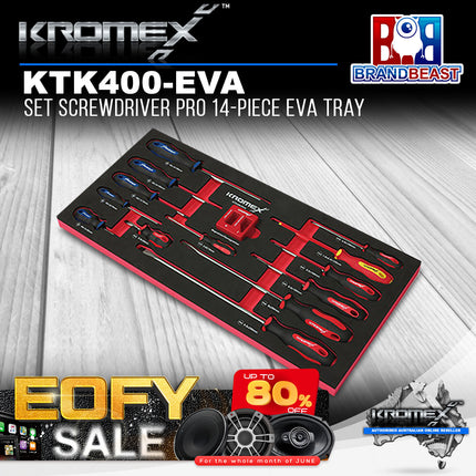 Kromex KTK400-EVA Set Screwdriver Pro 14-Piece Eva Tray