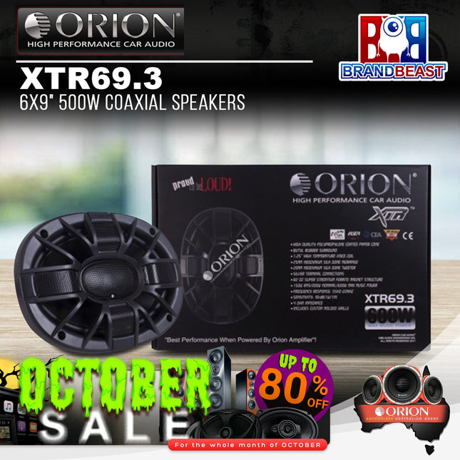 Orion XTR69.3 6X9" 500W Coaxial Speakers