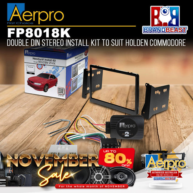Aerpro FP8018K Double DIN Black Install Kit Suit Holden Commodore VT/VX/VU
