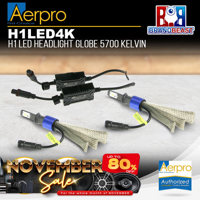 Aerpro H1Led4K H1 Led Headlight Globe 5700 Kelvin