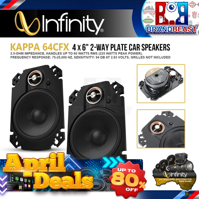 Infinity KAPPA 64CFX 4&quot;x6&quot; Two-Way Car Audio Plate Multi-Element Speaker
